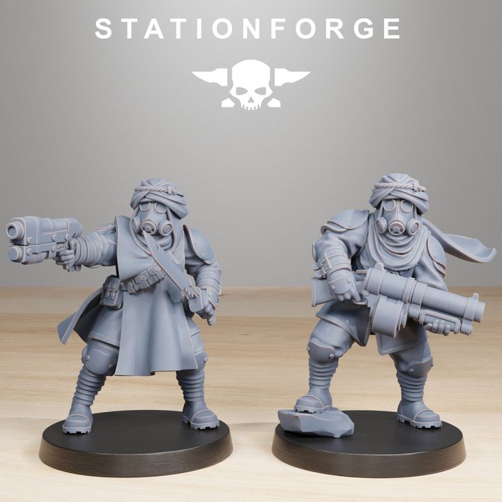 Imperial Army Grim Guard Scorchers (10 Units), 28mm heroic scale unpainted resin, view 6