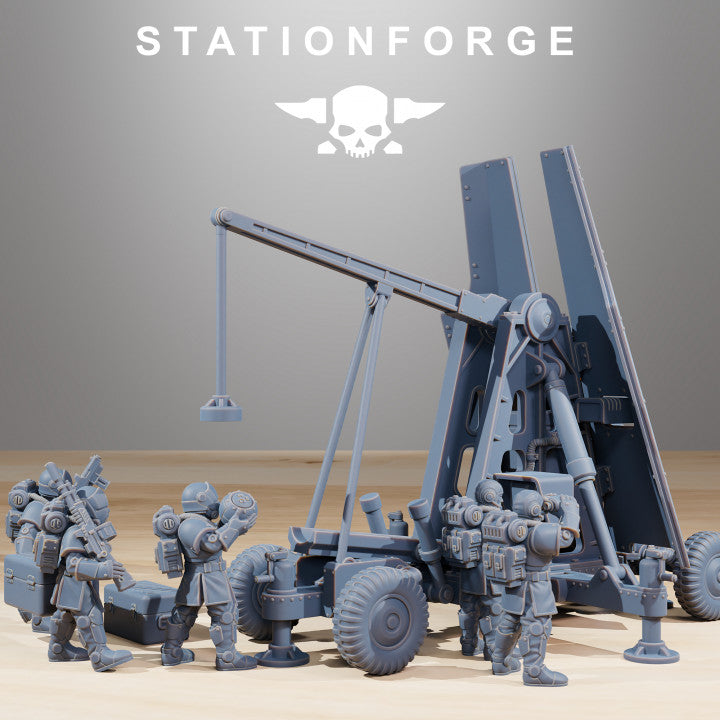 Royal Guard Support Systems Trebuchet, Imperial Army proxy miniature, artillery, 28mm heroic scale unpainted resin, view 2