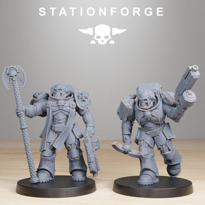 Space Knights Reverends (10 Units), proxy miniature, squad, 28mm heroic scale unpainted resin, view 5