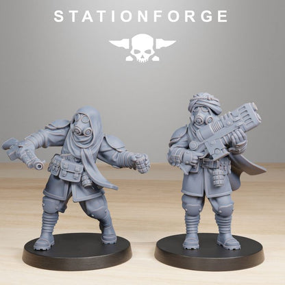 Imperial Army Grim Guard Scorchers (10 Units), 28mm heroic scale unpainted resin, view 4