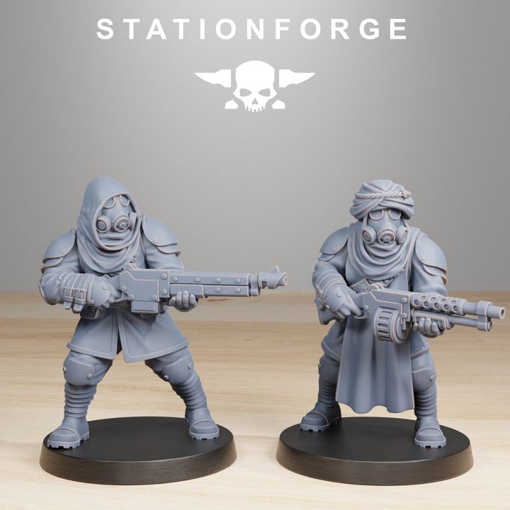 Imperial Army Grim Guard Scorchers (10 Units), 28mm heroic scale unpainted resin, view 2