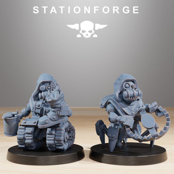 Tech Priests Scavenger Salvagers (10 Units), 28mm heroic scale unpainted resin, view 4