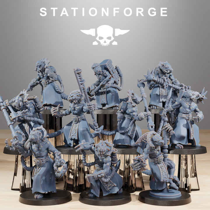 Tech Priests Raticus Zappers (10 Units), 28mm heroic scale unpainted resin