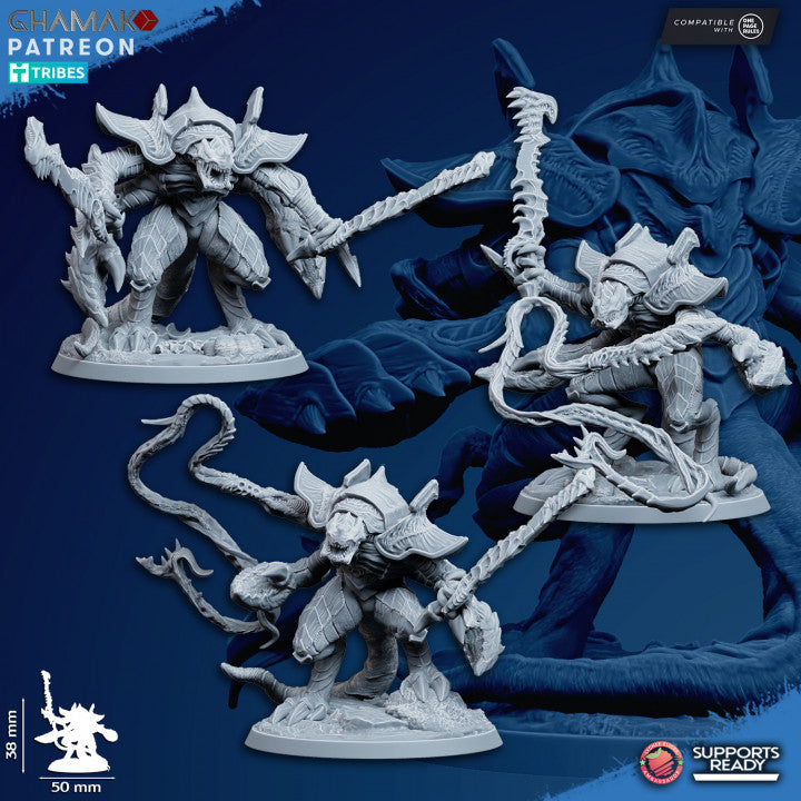 Bio Swarm Guards Melee (3 Units), proxy miniature, squad, 28mm heroic scale unpainted resin