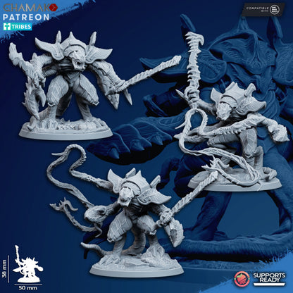Bio Swarm Guards Melee (3 Units), proxy miniature, squad, 28mm heroic scale unpainted resin
