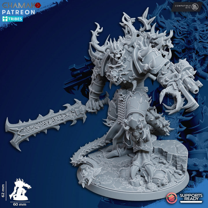 Dark Space Knights Winged Demonic Lord, proxy miniature, character, 28mm heroic scale unpainted resin