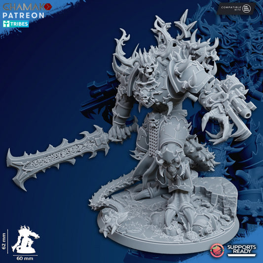 Dark Space Knights Winged Demonic Lord, proxy miniature, character, 28mm heroic scale unpainted resin