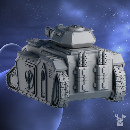 Battle Sisters Apc, proxy miniature, transport, 28mm heroic scale unpainted resin, view 4