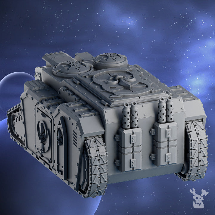 Battle Sisters Apc, proxy miniature, transport, 28mm heroic scale unpainted resin, view 7