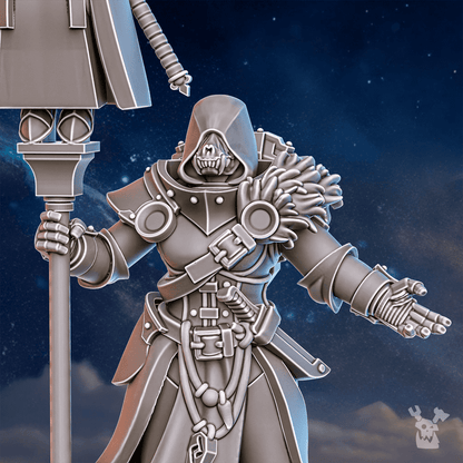 Battle Sisters Relict, proxy miniature, 28mm heroic scale unpainted resin, view 2