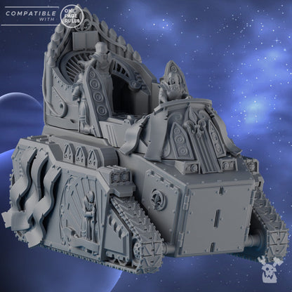 Battle Sisters Heavy Tank Preacher, proxy miniature, 28mm heroic scale unpainted resin