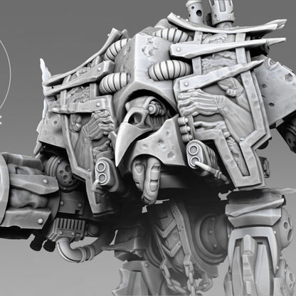 Plague Knights Harvester Dreadnought, proxy miniature, walker, 28mm heroic scale unpainted resin, view 5