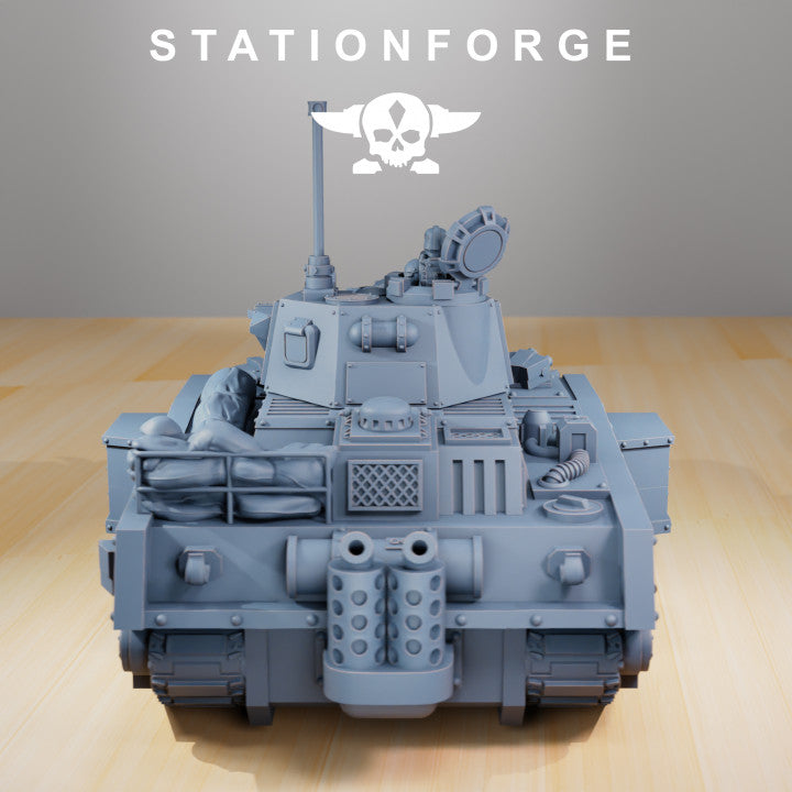 Grim Guard Battle Tank, Imperial Army proxy miniature, 28mm heroic scale unpainted resin, view 4