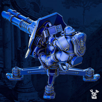 Ultra Knights Space Artillery Turret, proxy miniature, 28mm heroic scale unpainted resin, view 2