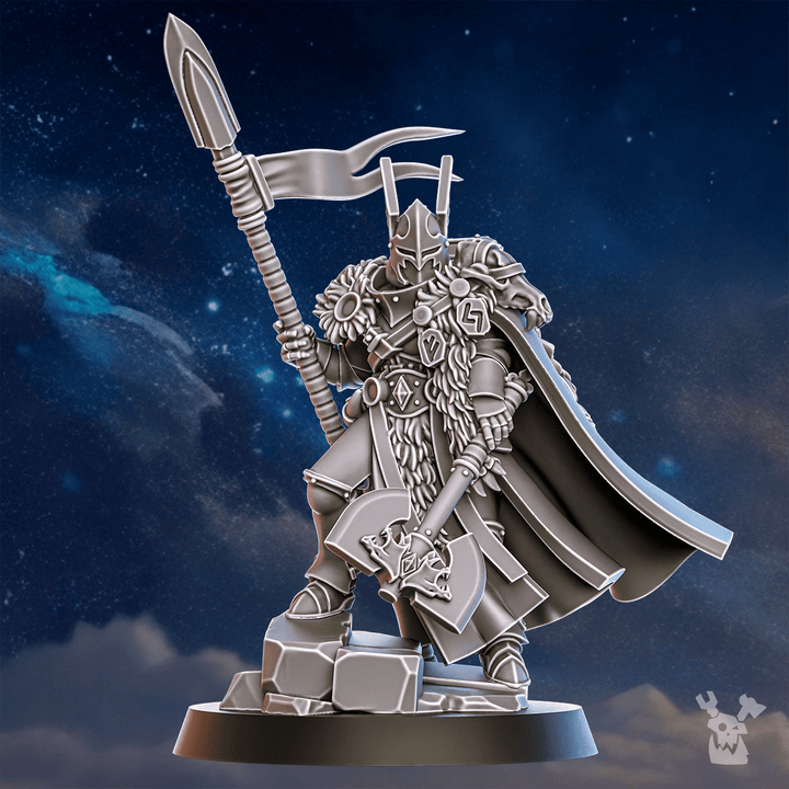 Battle Sisters Tribe Warmaster Elza, proxy miniature, 28mm heroic scale unpainted resin, view 5