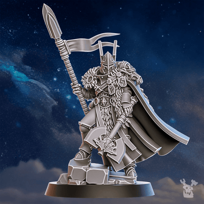 Battle Sisters Tribe Warmaster Elza, proxy miniature, 28mm heroic scale unpainted resin, view 5