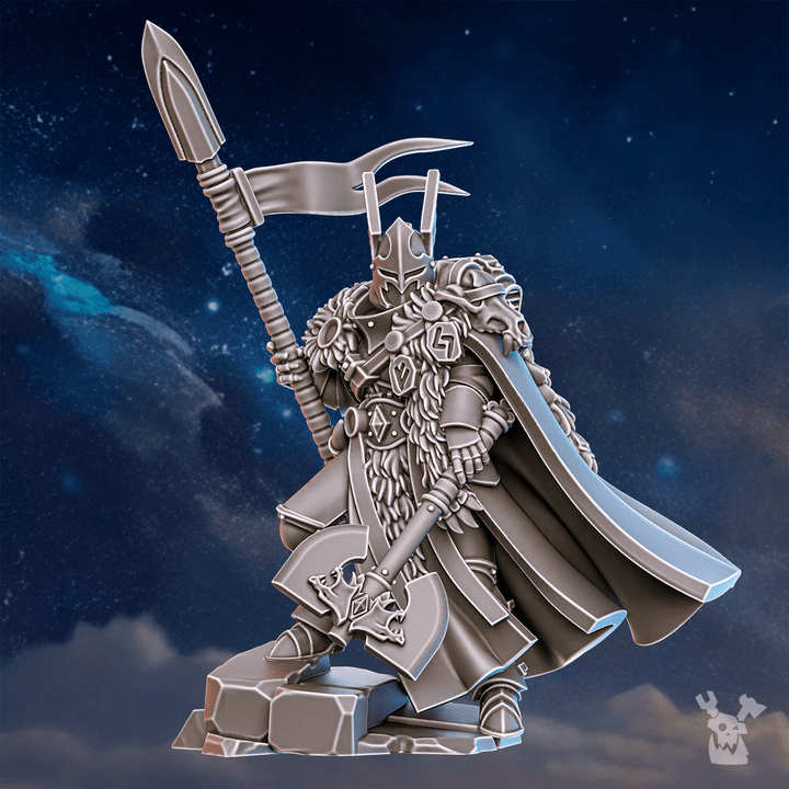 Battle Sisters Tribe Warmaster Elza, proxy miniature, 28mm heroic scale unpainted resin