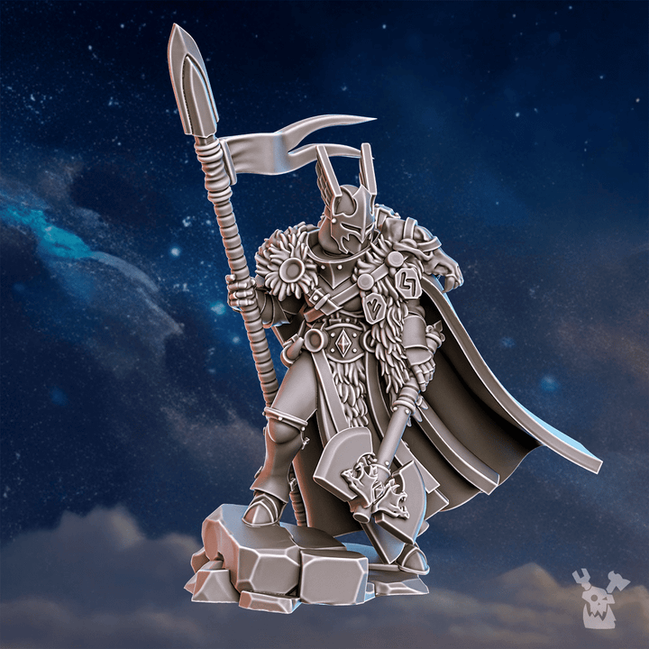 Battle Sisters Tribe Warmaster Elza, proxy miniature, 28mm heroic scale unpainted resin, view 4