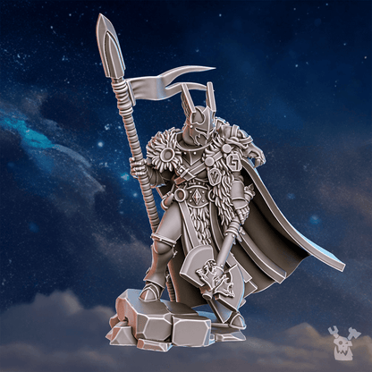 Battle Sisters Tribe Warmaster Elza, proxy miniature, 28mm heroic scale unpainted resin, view 4