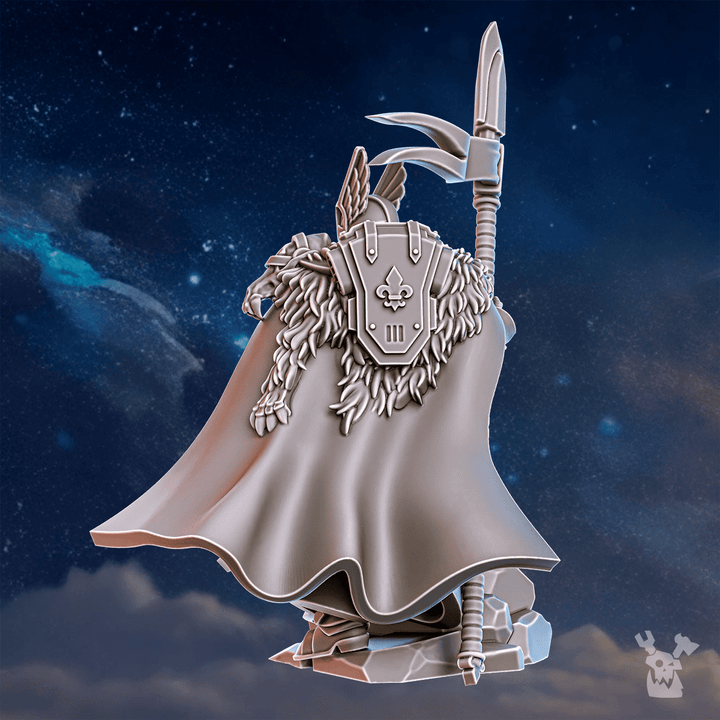 Battle Sisters Tribe Warmaster Elza, proxy miniature, 28mm heroic scale unpainted resin, view 8
