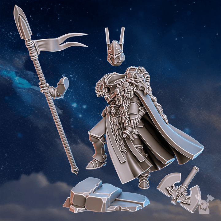Battle Sisters Tribe Warmaster Elza, proxy miniature, 28mm heroic scale unpainted resin, view 2