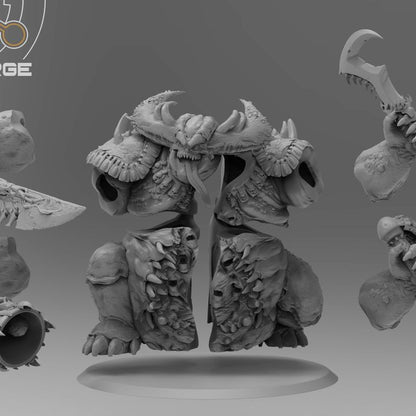 Plague Knights Archdemon Of Plague, proxy miniature, 28mm heroic scale unpainted resin, view 4