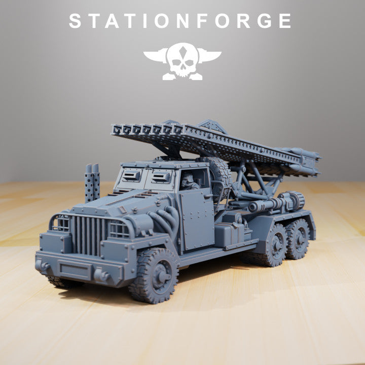 Grim Guard Sf-31J Artillery Truck, Imperial Army proxy miniature, vehicle, 28mm heroic scale unpainted resin