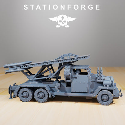 Grim Guard Sf-31J Artillery Truck, Imperial Army proxy miniature, vehicle, 28mm heroic scale unpainted resin, view 3