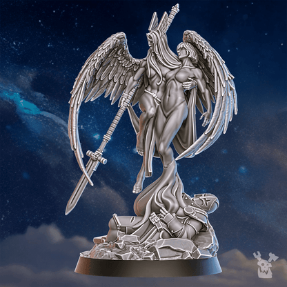 Battle Sisters Valkyrie Warmaster Air 70Mm, proxy miniature, 28mm heroic scale unpainted resin, view 5