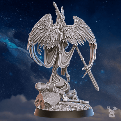 Battle Sisters Valkyrie Warmaster Air 70Mm, proxy miniature, 28mm heroic scale unpainted resin, view 4