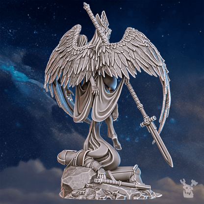 Battle Sisters Valkyrie Warmaster Air 70Mm, proxy miniature, 28mm heroic scale unpainted resin, view 7
