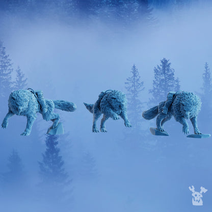 Wolf Knights Wolfriders Squad, proxy miniature, 28mm heroic scale unpainted resin, view 3