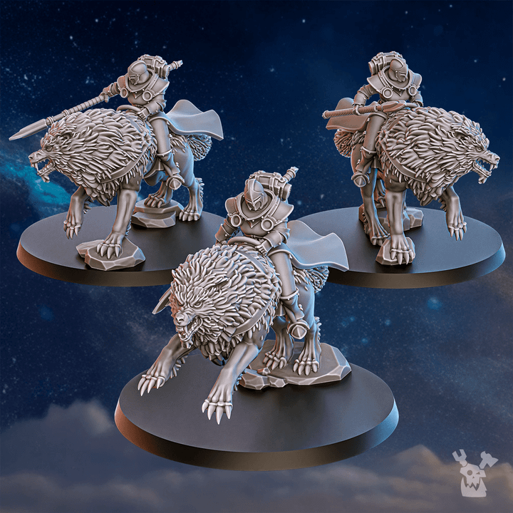 Battle Sisters Wolf Riders, proxy miniature, vehicle, 28mm heroic scale unpainted resin, view 8