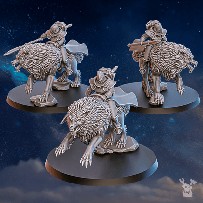 Battle Sisters Wolf Riders, proxy miniature, vehicle, 28mm heroic scale unpainted resin, view 8