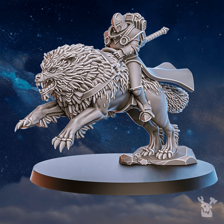 Battle Sisters Wolf Riders, proxy miniature, vehicle, 28mm heroic scale unpainted resin, view 5