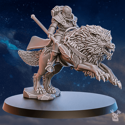 Battle Sisters Wolf Riders, proxy miniature, vehicle, 28mm heroic scale unpainted resin, view 7