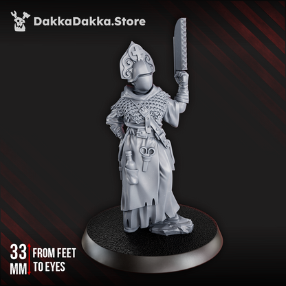 Imperial Army Ada the Sawbones, Imperial Army proxy miniature, 28mm heroic scale unpainted resin, view 3