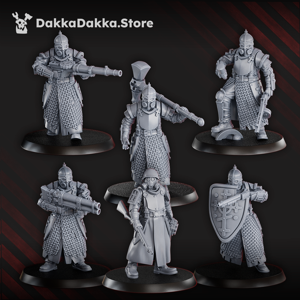 Imperial Army Holy Steel Battalion (Build Kit), Imperial Army proxy miniature, 28mm heroic scale unpainted resin, view 3