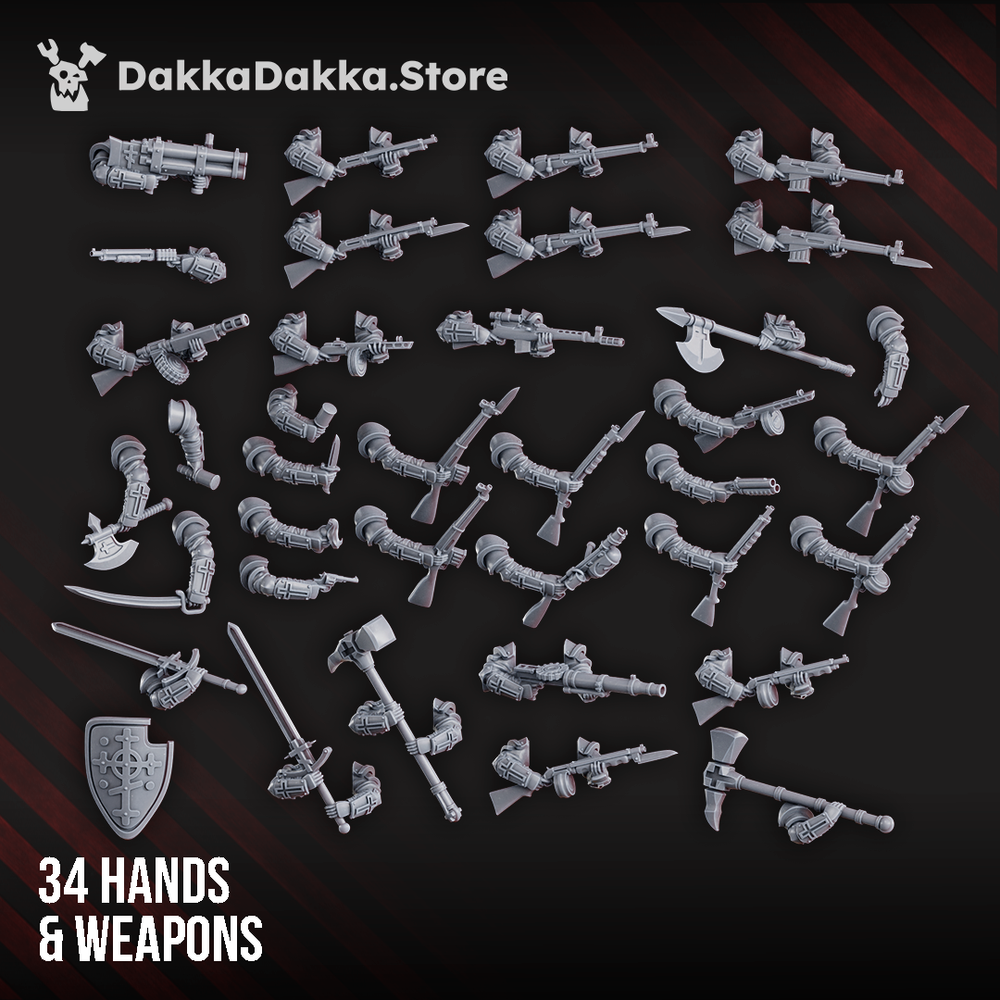 Imperial Army Holy Steel Battalion (Build Kit), Imperial Army proxy miniature, 28mm heroic scale unpainted resin, view 5