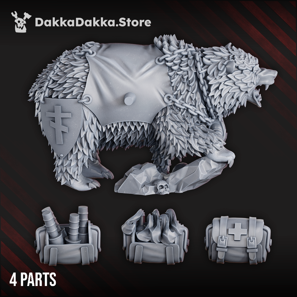 Imperial Army Redemption Warbear, Imperial Army proxy miniature, 28mm heroic scale unpainted resin, view 3
