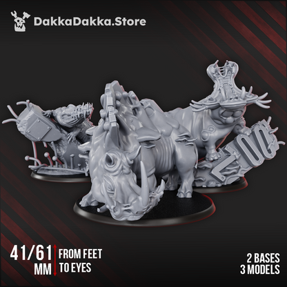 Bio Swarm Infected Beasts Squad (x3) (3 Units), Bio Swarm proxy miniature, 28mm heroic scale unpainted resin, view 3