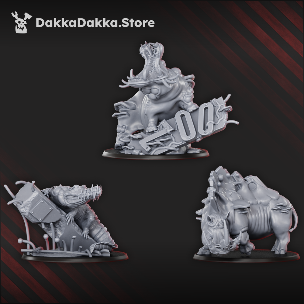 Bio Swarm Infected Beasts Squad (x3) (3 Units), Bio Swarm proxy miniature, 28mm heroic scale unpainted resin, view 4