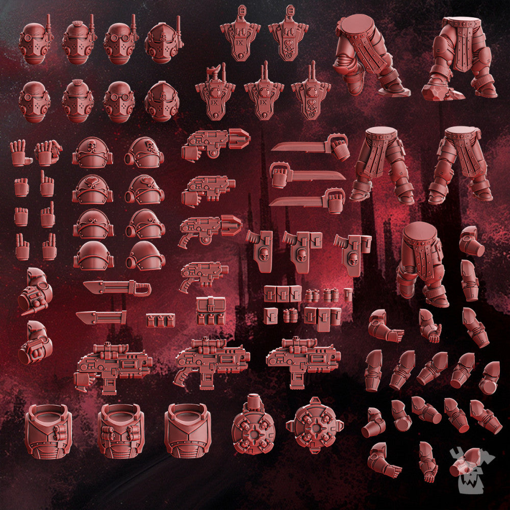 Crimson Knights Wings Recon Squad (Build-Kit & Easy-to-Build Models), Crimson Knights proxy miniature, 28mm heroic, view 3