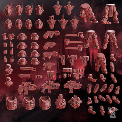 Crimson Knights Wings Recon Squad (Build-Kit & Easy-to-Build Models), Crimson Knights proxy miniature, 28mm heroic, view 3