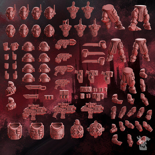 Crimson Knights Wings Recon Squad (Build-Kit & Easy-to-Build Models), Crimson Knights proxy miniature, 28mm heroic, view 3