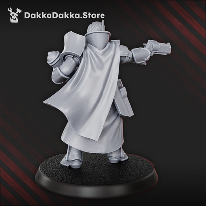 Crusader Knights Castellan the Pure, Crusader Knights proxy miniature, 28mm heroic scale unpainted resin, view 2