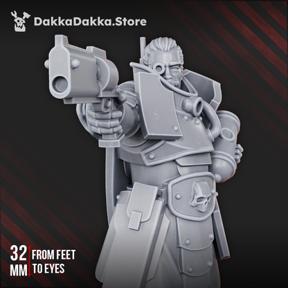 Crusader Knights Castellan the Pure, Crusader Knights proxy miniature, 28mm heroic scale unpainted resin, view 3