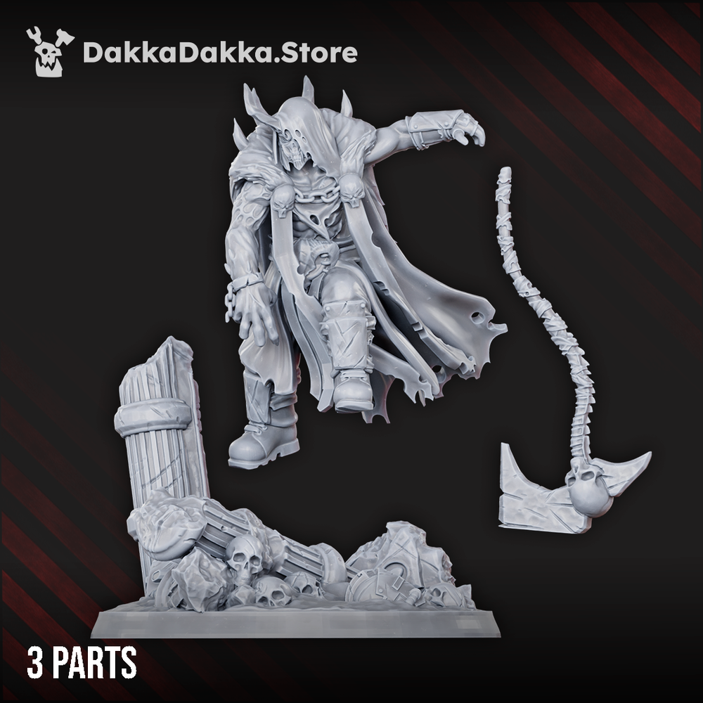 Mutant Uprising Marduk the Collector, Mutant Uprising proxy miniature, 28mm heroic scale unpainted resin, view 2