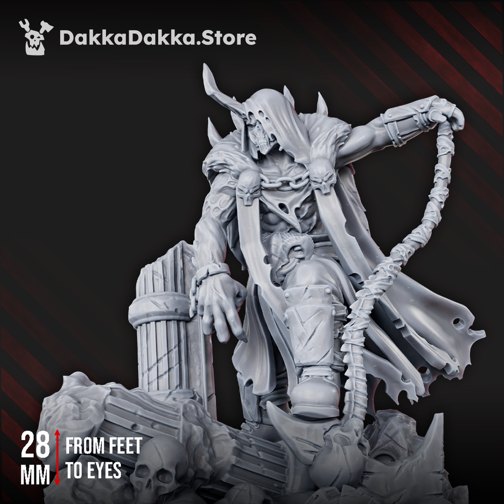 Mutant Uprising Marduk the Collector, Mutant Uprising proxy miniature, 28mm heroic scale unpainted resin, view 3