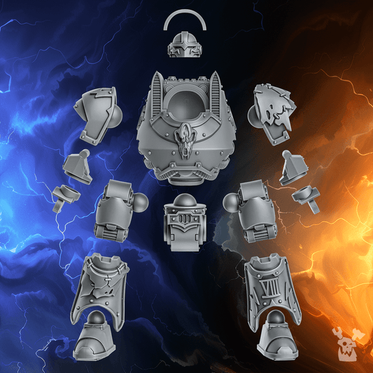 Dark Space Knights Noctis Dread, Dark Space Knights proxy miniature, 28mm heroic scale unpainted resin, view 2